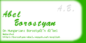 abel borostyan business card